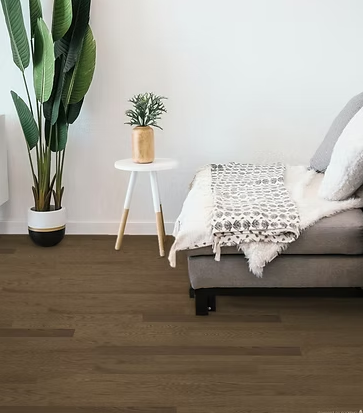 Red Oak solid prefinished flooring – Bouvet – installed room view, mill-direct hardwood