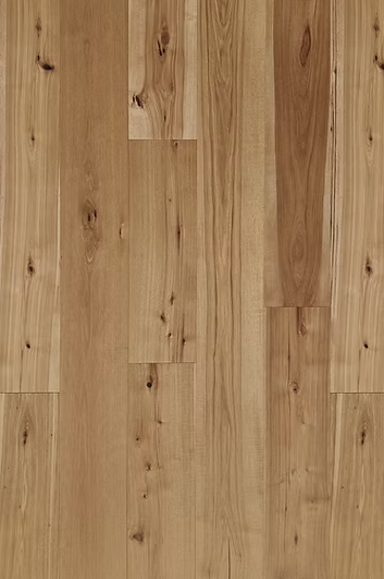 Hickory engineered flooring – Cumberland – close-up sample texture, bold grain and rich variation