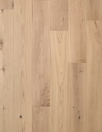 White Oak engineered flooring – Elbrus – close-up sample texture, light-character grain, wide plank