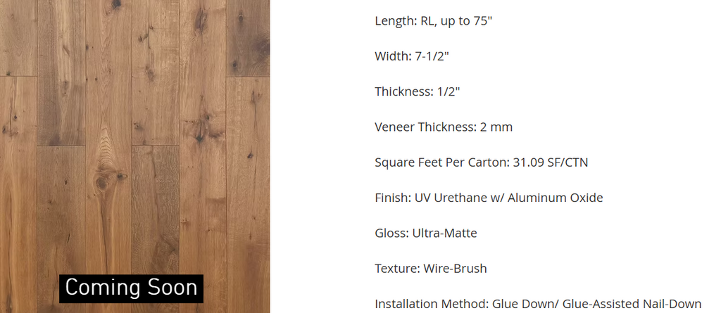European White Oak - Ley Largo 7.5"
