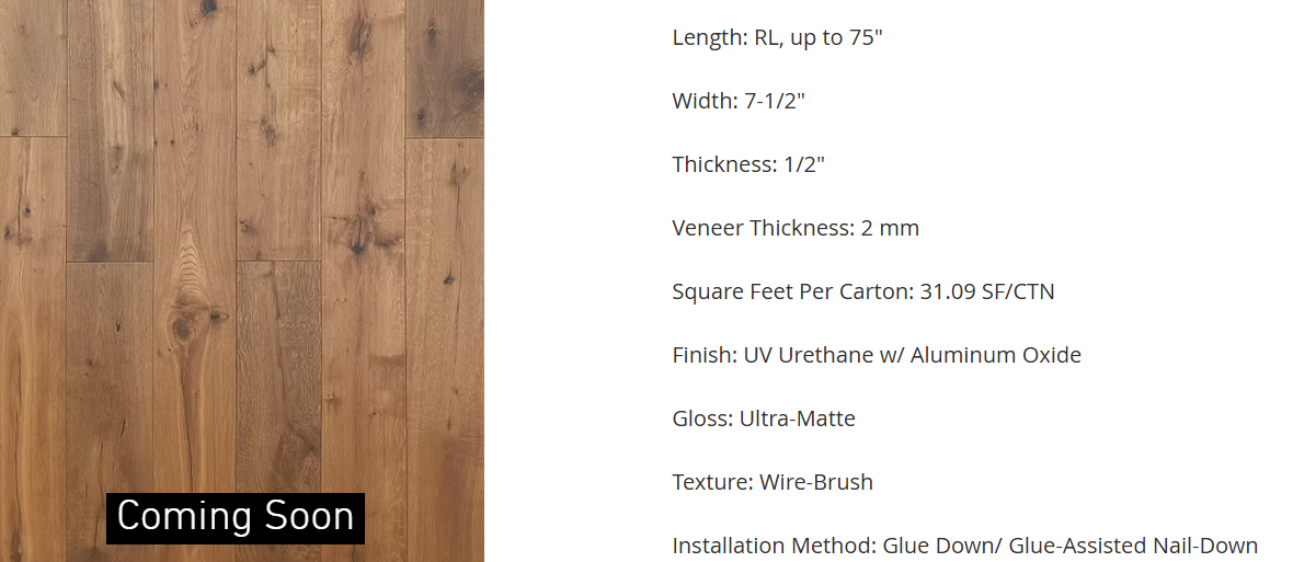 European White Oak - Ley Largo 7.5"