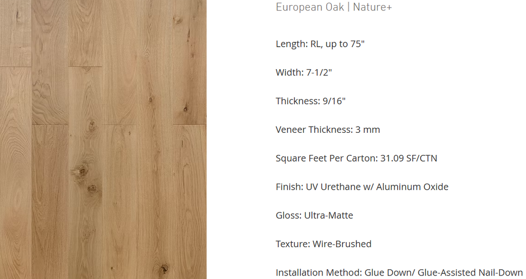 European White Oak Engineered Manor