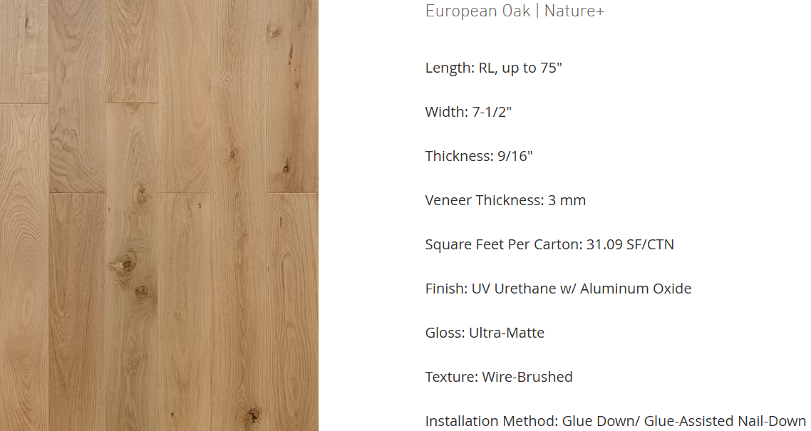 European White Oak Engineered Manor