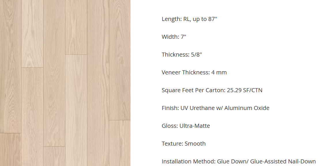 Prefinished Red oak 7" Modern Loft