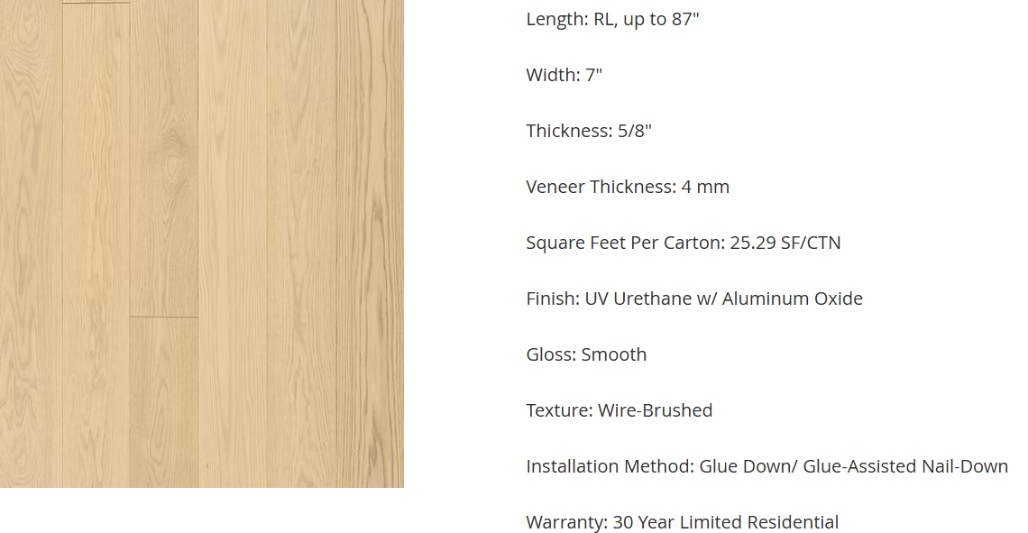 Prefinished red oak -7" City Scape