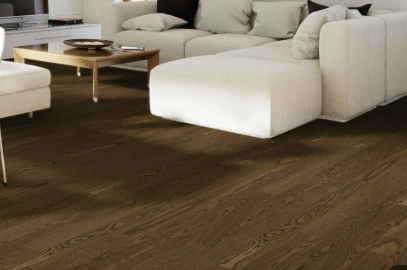 Red Oak solid prefinished flooring – Bouvet – installed room view, mill-direct hardwood