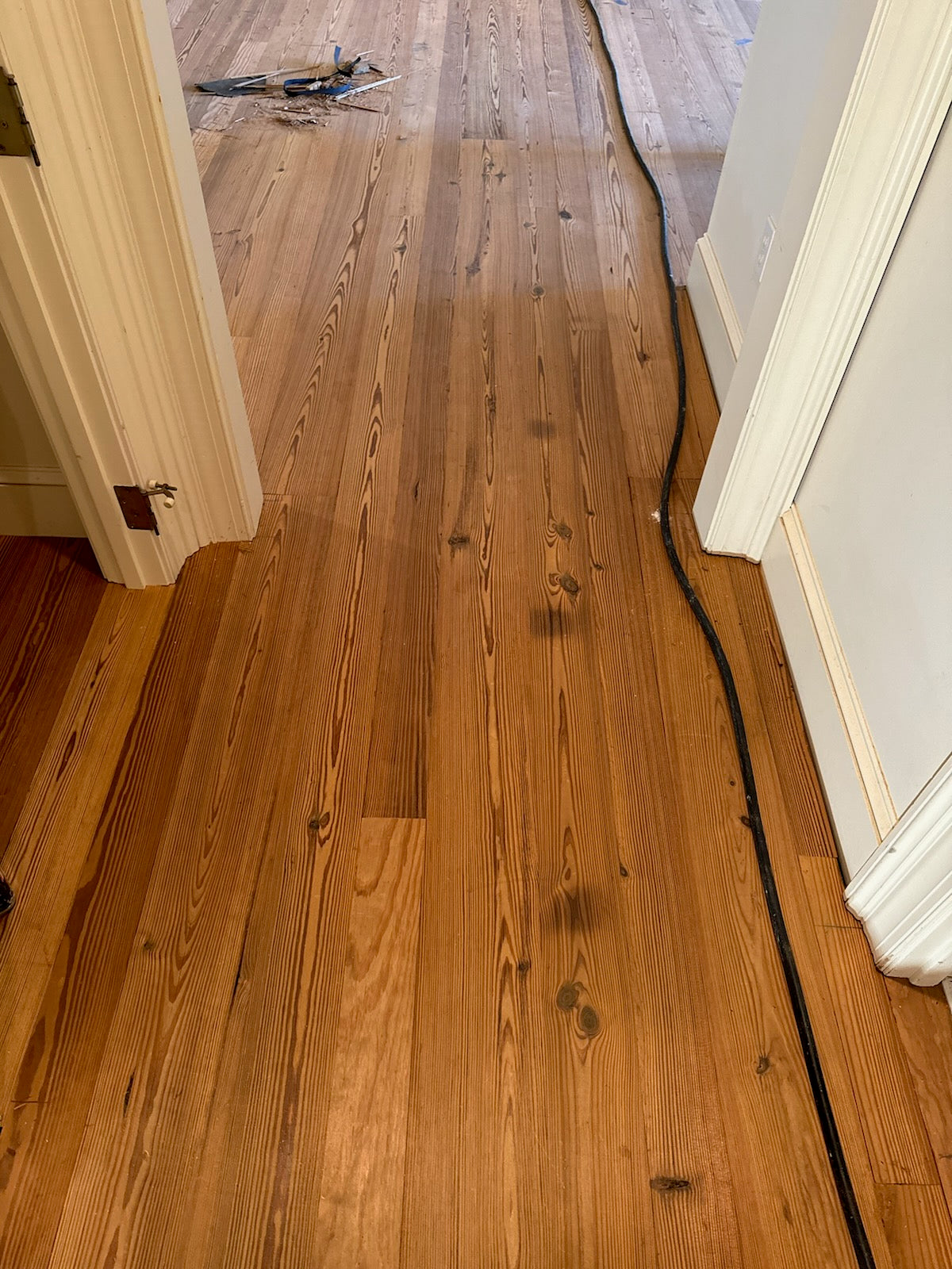installation of waterproof antique heart pine flooring 