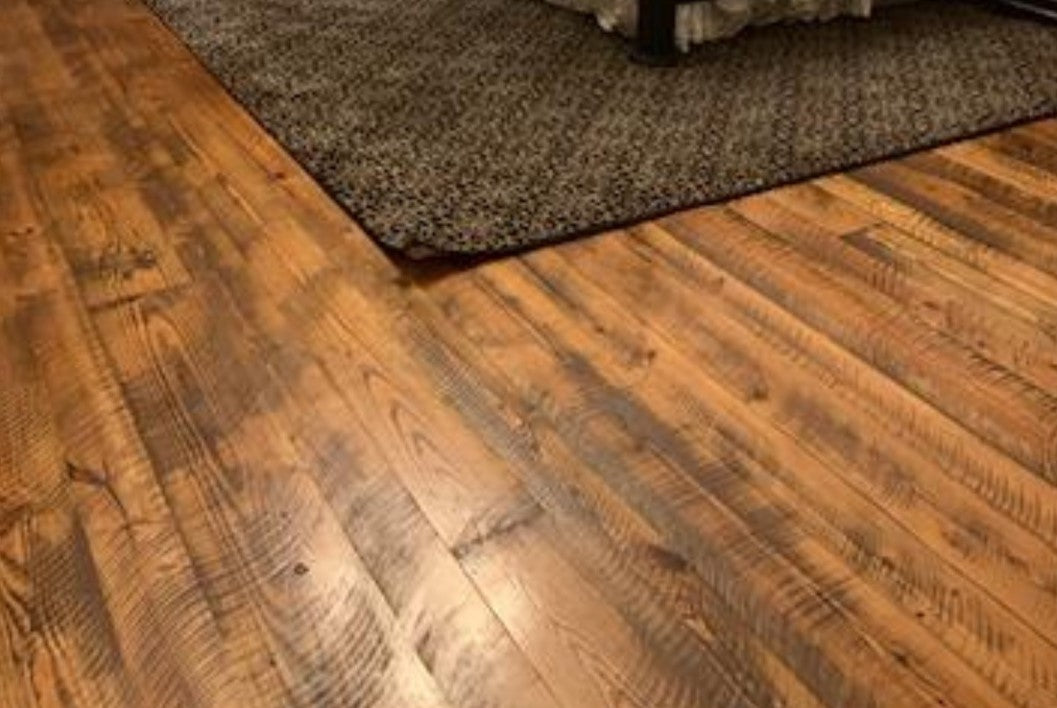 close up of antique heart pine floor - waterproof
